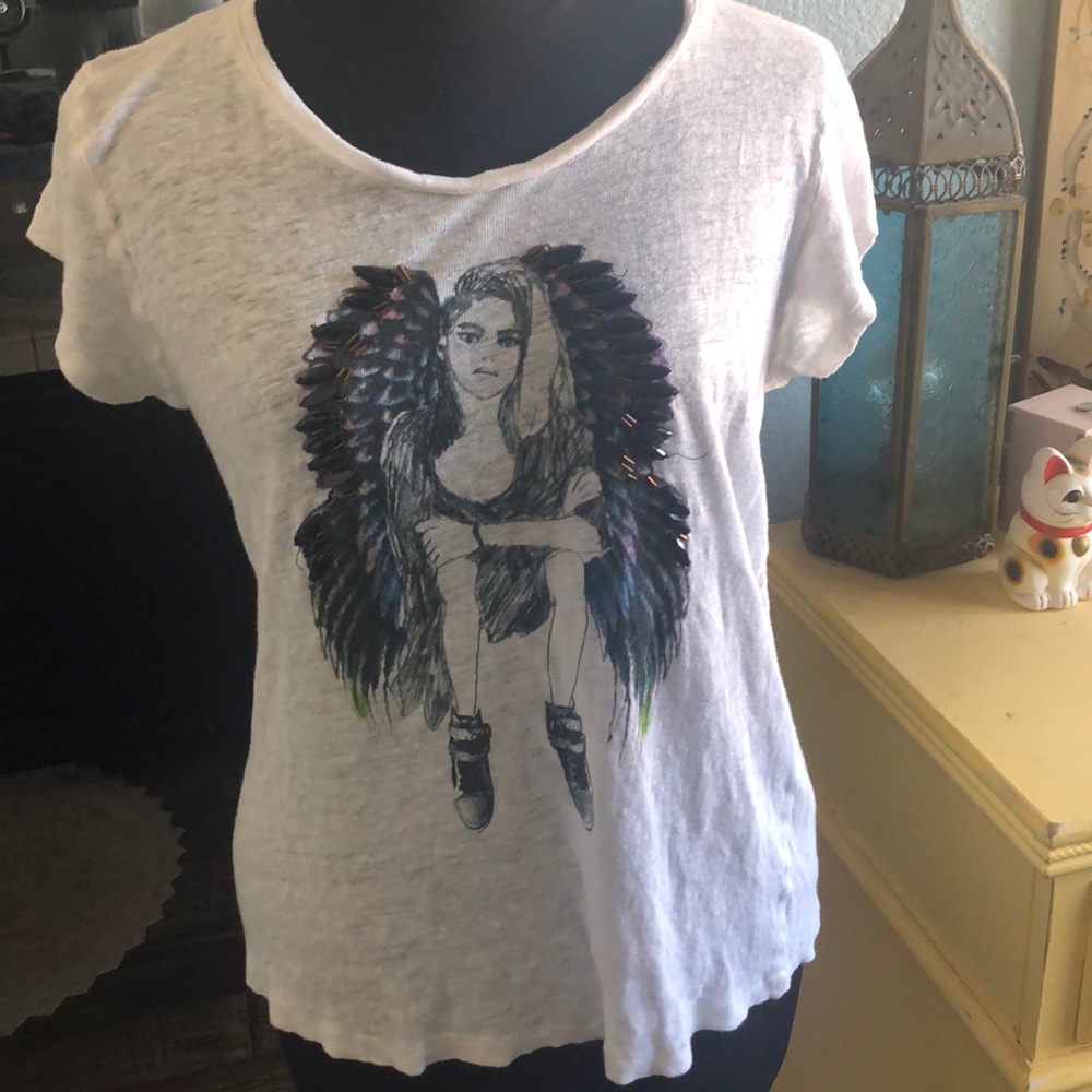 Maje Sz 2 Sequin Angel Shirt